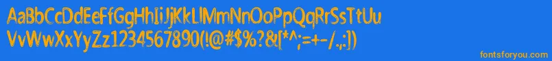 Nicholazzo Font – Orange Fonts on Blue Background
