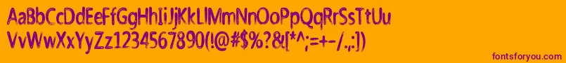 Nicholazzo-Schriftart – Violette Schriften auf orangefarbenem Hintergrund