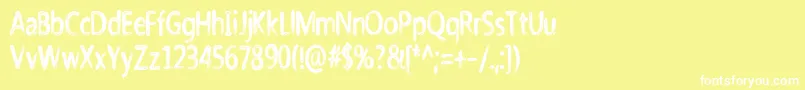 Nicholazzo Font – White Fonts on Yellow Background