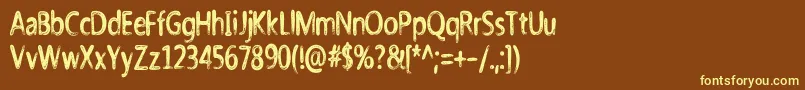Nicholazzo-fontti – keltaiset fontit ruskealla taustalla