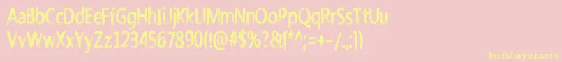Nicholazzo-fontti – keltaiset fontit vaaleanpunaisella taustalla