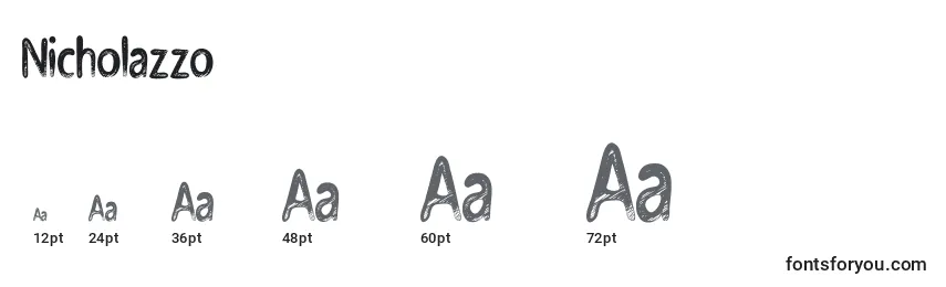 Размеры шрифта Nicholazzo