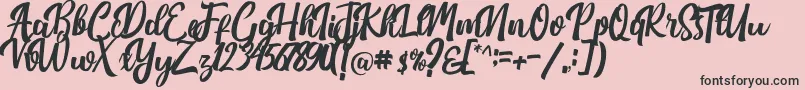 Nichole Script Font – Black Fonts on Pink Background