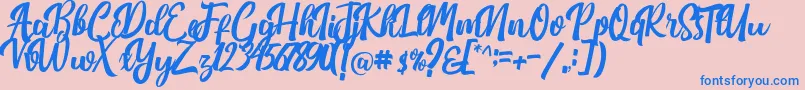 Nichole Script Font – Blue Fonts on Pink Background