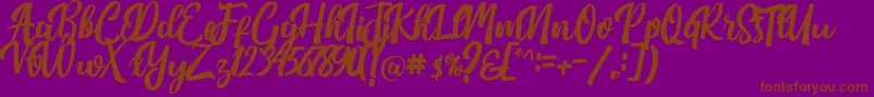 Nichole Script Font – Brown Fonts on Purple Background