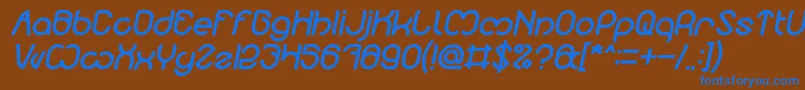 Nicole Bold Italic-fontti – siniset fontit ruskealla taustalla