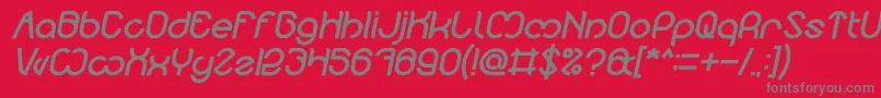 Fonte Nicole Bold Italic – fontes cinzas em um fundo vermelho