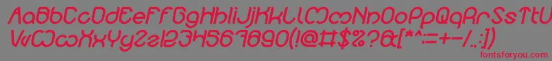 Nicole Bold Italic Font – Red Fonts on Gray Background