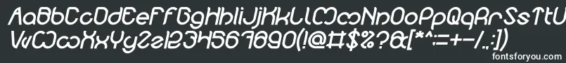Czcionka Nicole Bold Italic – białe czcionki na czarnym tle