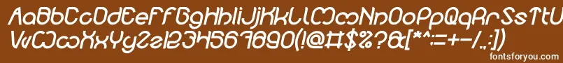 Czcionka Nicole Bold Italic – białe czcionki na brązowym tle