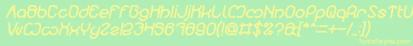 Police Nicole Bold Italic – polices jaunes sur fond vert