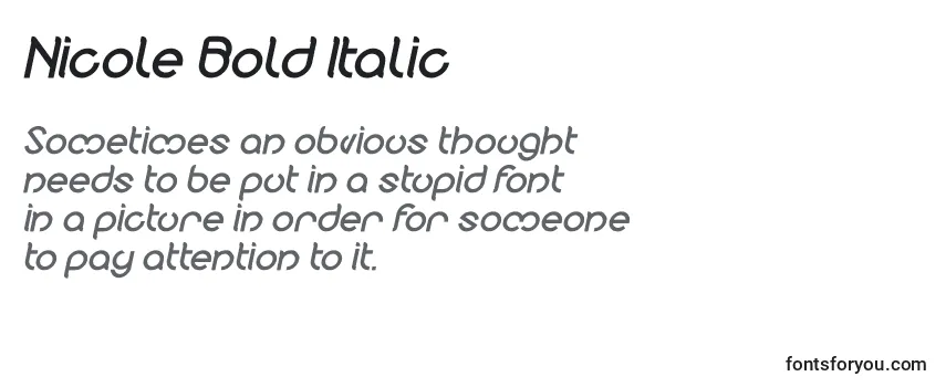 Nicole Bold Italic Font