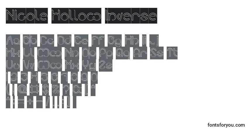 Schriftart Nicole Hollow Inverse – Alphabet, Zahlen, spezielle Symbole