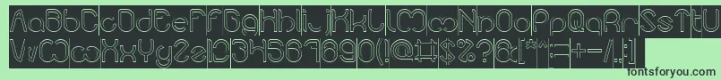 Nicole Hollow Inverse Font – Black Fonts on Green Background