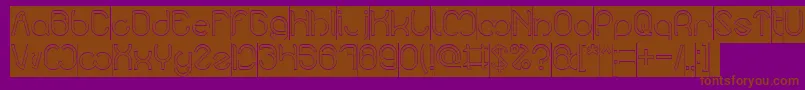 Nicole Hollow Inverse-Schriftart – Braune Schriften auf violettem Hintergrund