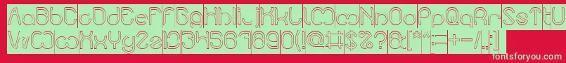 Nicole Hollow Inverse Font – Green Fonts on Red Background