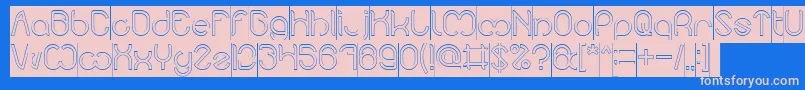 Nicole Hollow Inverse Font – Pink Fonts on Blue Background