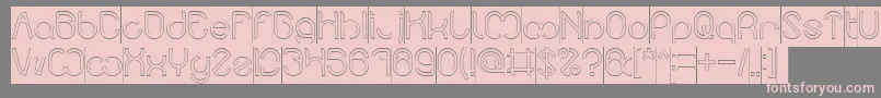 Nicole Hollow Inverse-Schriftart – Rosa Schriften auf grauem Hintergrund