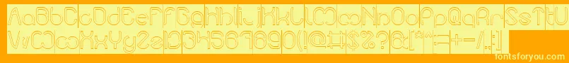 Nicole Hollow Inverse Font – Yellow Fonts on Orange Background