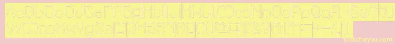 Nicole Hollow Inverse-Schriftart – Gelbe Schriften auf rosa Hintergrund