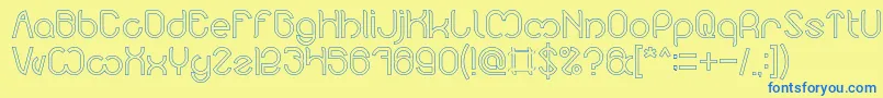 Nicole Hollow Font – Blue Fonts on Yellow Background