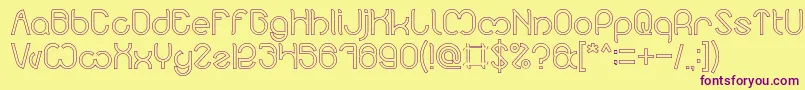 Nicole Hollow Font – Purple Fonts on Yellow Background