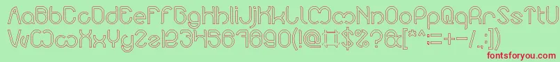 Nicole Hollow Font – Red Fonts on Green Background