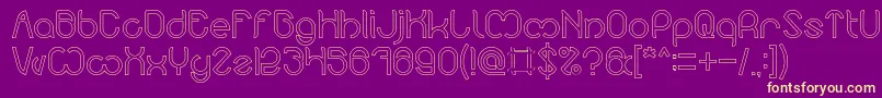 Nicole Hollow Font – Yellow Fonts on Purple Background