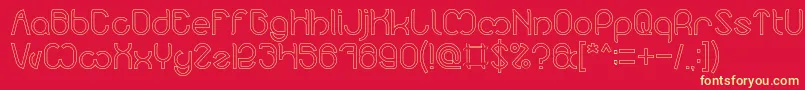 Nicole Hollow Font – Yellow Fonts on Red Background