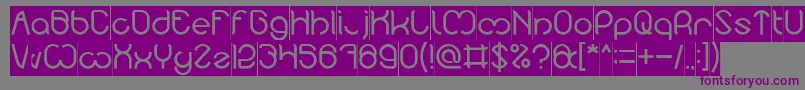 Nicole Inverse-fontti – violetit fontit harmaalla taustalla