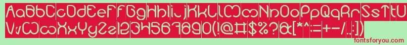フォントNicole Inverse – 赤い文字の緑の背景