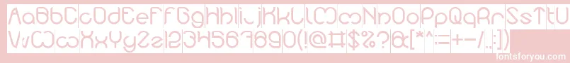 Nicole Inverse-fontti – valkoiset fontit vaaleanpunaisella taustalla