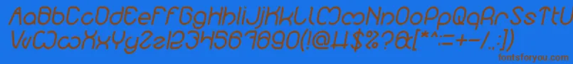 Nicole Italic Font – Brown Fonts on Blue Background
