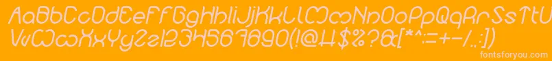 Nicole Italic Font – Pink Fonts on Orange Background