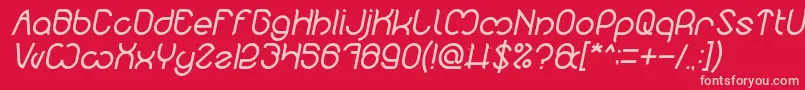 フォントNicole Italic – 赤い背景にピンクのフォント