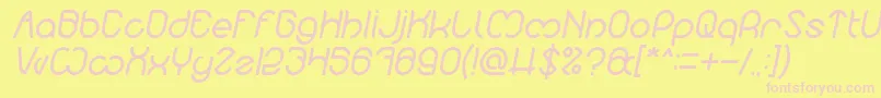 Fonte Nicole Italic – fontes rosa em um fundo amarelo