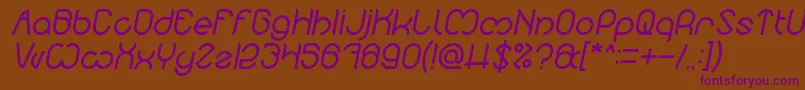 Nicole Italic Font – Purple Fonts on Brown Background