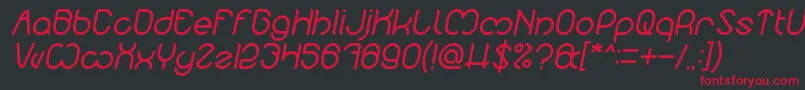 Czcionka Nicole Italic – czerwone czcionki na czarnym tle