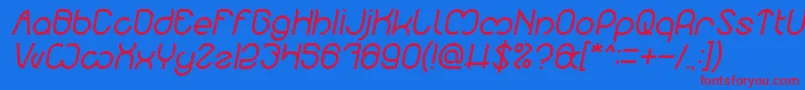 Nicole Italic Font – Red Fonts on Blue Background