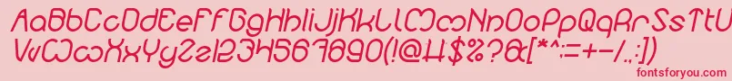 Nicole Italic Font – Red Fonts on Pink Background
