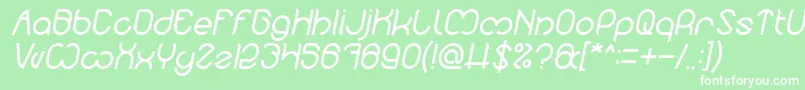 Nicole Italic Font – White Fonts on Green Background