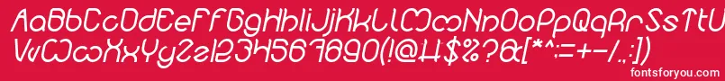 Шрифт Nicole Italic – белые шрифты на красном фоне