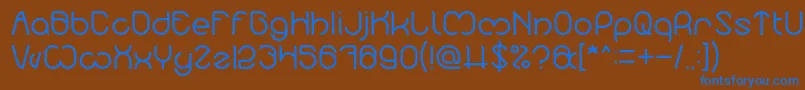 フォントNicole Light – 茶色の背景に青い文字