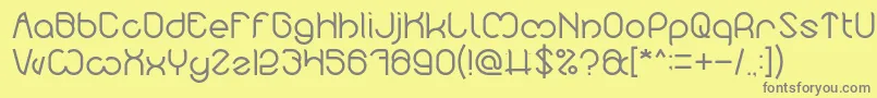 Nicole Light-fontti – harmaat kirjasimet keltaisella taustalla