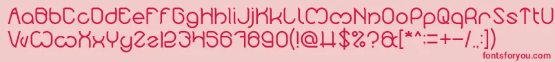 フォントNicole Light – ピンクの背景に赤い文字