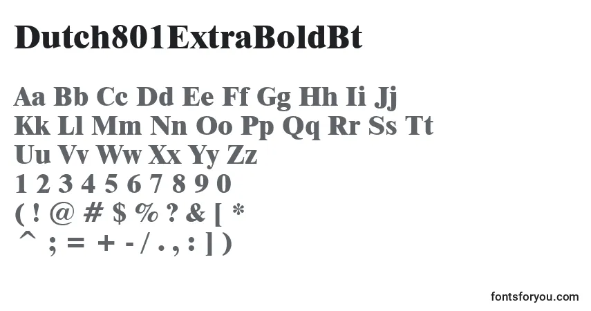 Dutch801ExtraBoldBtフォント–アルファベット、数字、特殊文字
