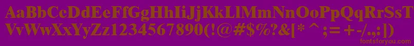 Fonte Dutch801ExtraBoldBt – fontes marrons em um fundo roxo