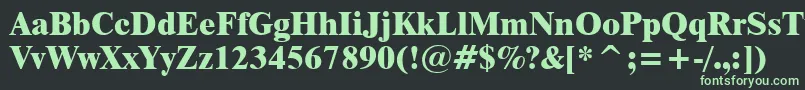 Dutch801ExtraBoldBt Font – Green Fonts on Black Background
