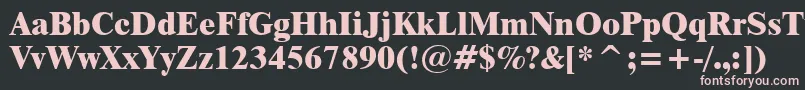 フォントDutch801ExtraBoldBt – 黒い背景にピンクのフォント