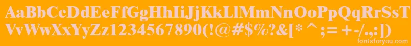 フォントDutch801ExtraBoldBt – オレンジの背景にピンクのフォント